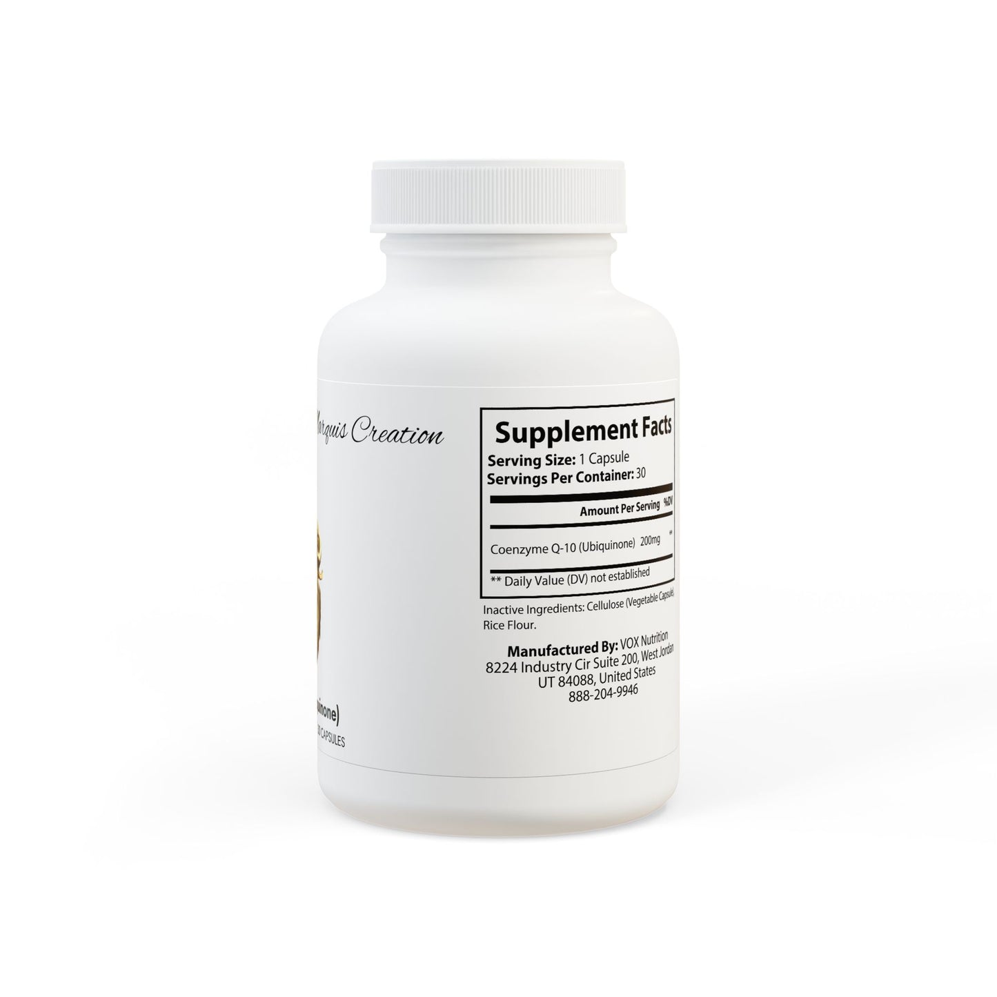 Casaval Marquis's CoQ10 (Ubiquinone) Supplement (30 Capsules)