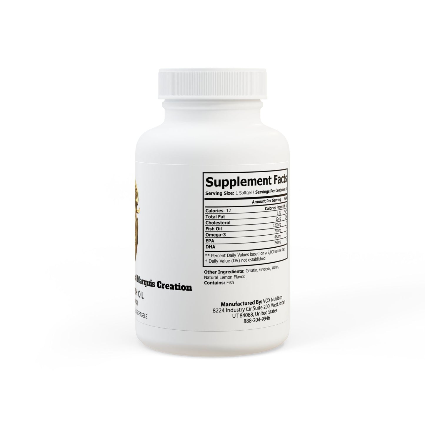 Casaval Marquis's 3 Fish Oil Supplement (60 Softgels)