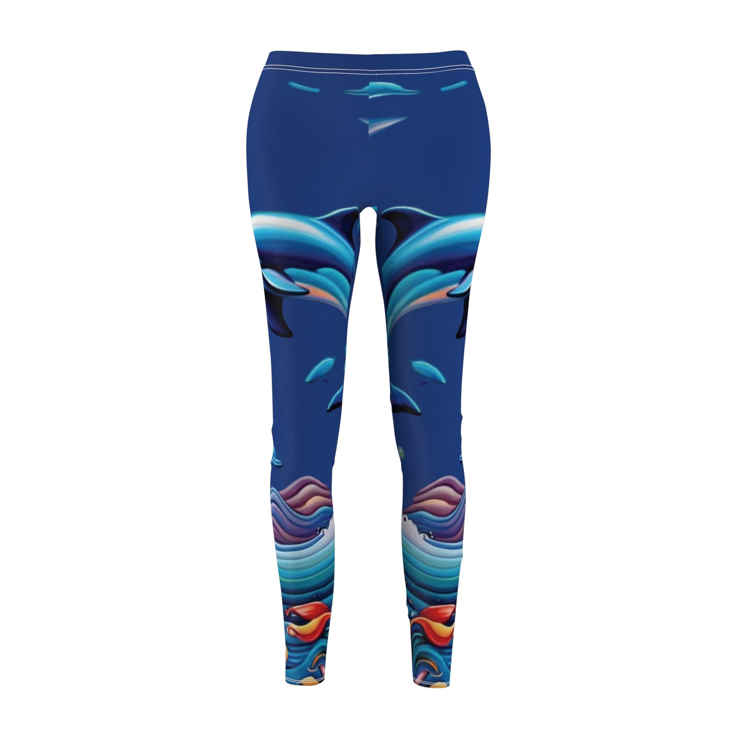 The Dolphins in the Deepest of Blue Leggings