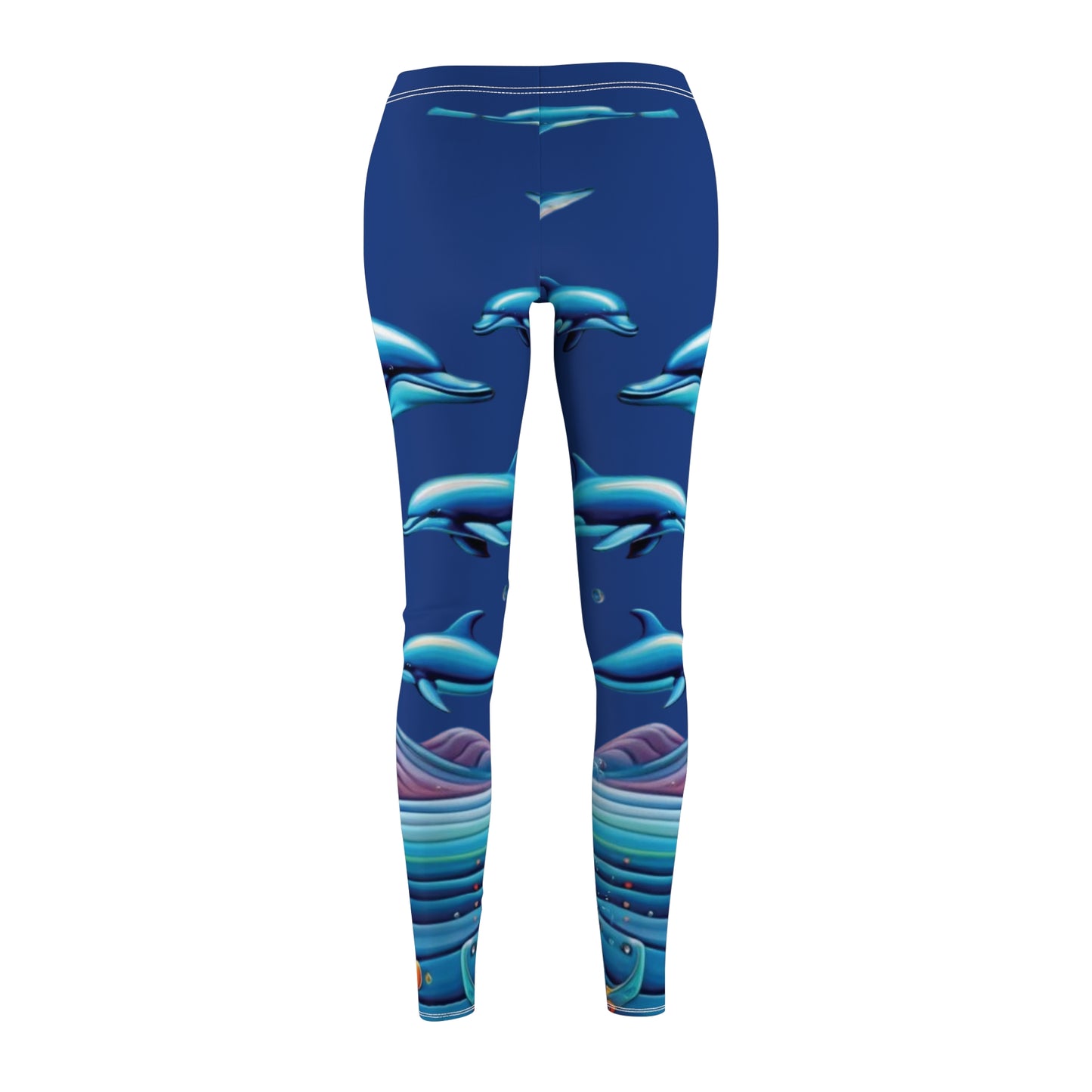The Dolphins in the Deepest of Blue Leggings